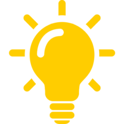 An icon depicting a light bulb